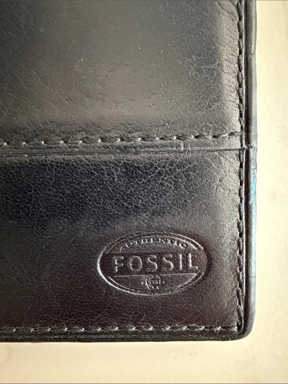 Fossil Black Leather Money Clip Wallet